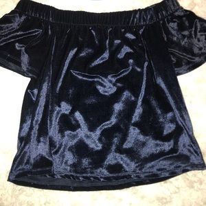 Off the shoulder velvet top